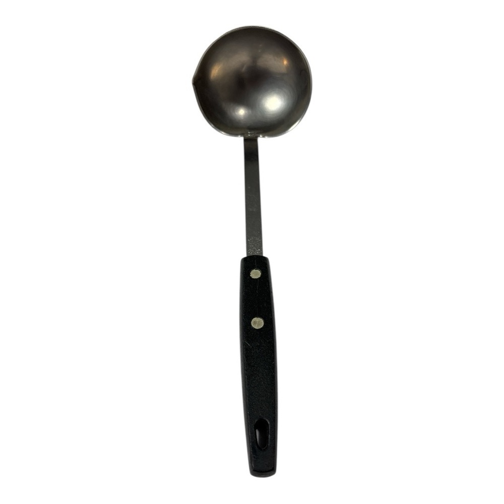 Vintage EKCO FORGE Soup Ladle Stainless Steel 11" Black Handle USA